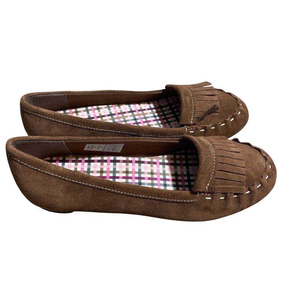 C31- Brown Suede Moccasins with Fringe Detail
